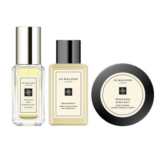 London Christmas Cracker Silver: English Oak & Hazelnut Cologne 9 Ml + Grapefruit Body & Hand Wash 15 Ml + Wood Sage & Sea Salt Body Cream 15 Ml